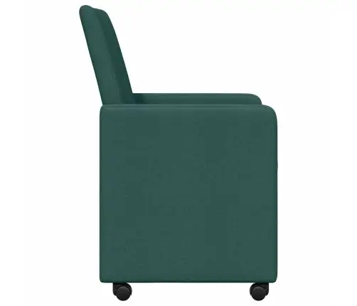 Ēdamistabas Krēsls 2 Pcs Tumši Zaļa 57 X 66 X 94 Cm Audums Vidaxl