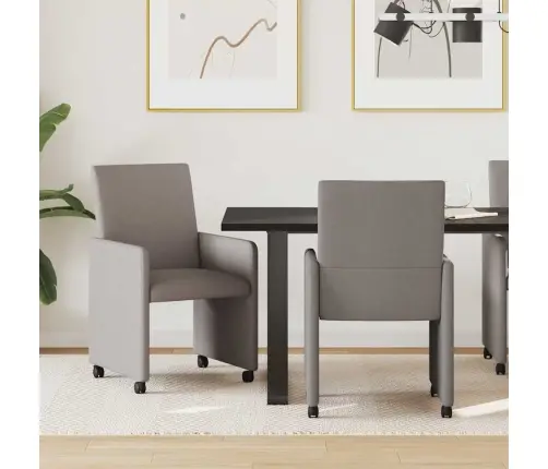 Ēdamkrēsli Ar Riteņiem 2 Pcs Pelēkbrūna 57 X 66 X 94 Cm Audums Vidaxl