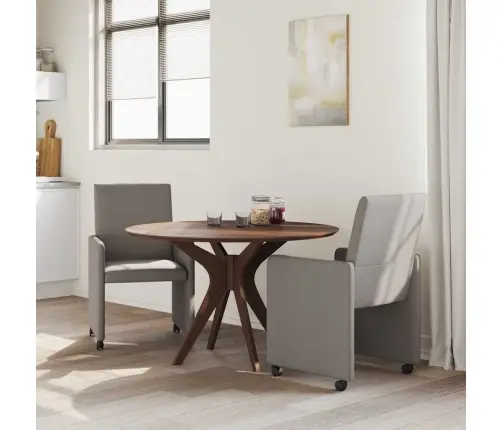 Ēdamkrēsli Ar Riteņiem 2 Pcs Pelēkbrūna 57 X 66 X 94 Cm Audums Vidaxl