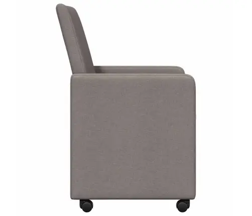 Ēdamkrēsli Ar Riteņiem 2 Pcs Pelēkbrūna 57 X 66 X 94 Cm Audums Vidaxl