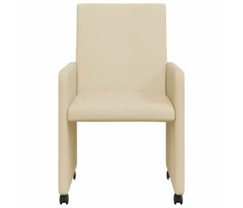 Ēdamkrēsli Ar Riteņiem 2 Pcs Krēmkrāsa 57 X 66 X 94 Cm Audums Vidaxl