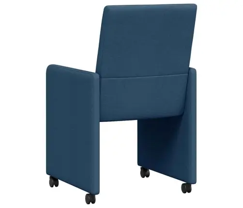 Ēdamistabas Krēsls Ar Riteni 2 Pcs Zila 57 X 66 X 94 Cm Audums Vidaxl