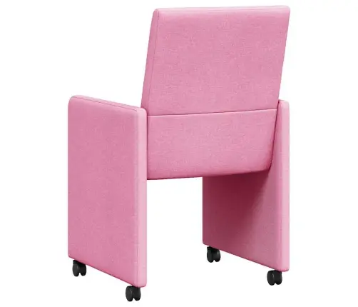 Ratastega Söögi-Toolid 2 Pcs Roosa 57 X 66 X 94 Cm Kangas