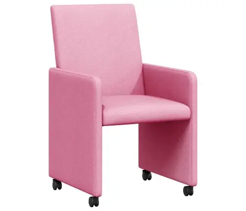 Ratastega Söögi-Toolid 2 Pcs Roosa 57 X 66 X 94 Cm Kangas