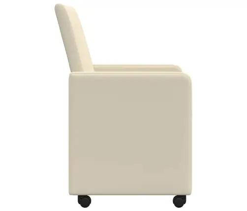 Valgomojo Kėdės 2 Pcs Kreminė 57 X 66 X 94 Cm Dirbtinė Oda