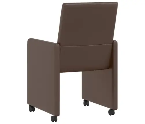 Ēdamkrēsli Ar Riteņiem 2 Pcs Brūna 57 X 66 X 94 Cm Mākslīgā Āda Vidaxl
