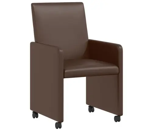 Ēdamkrēsli Ar Riteņiem 2 Pcs Brūna 57 X 66 X 94 Cm Mākslīgā Āda Vidaxl