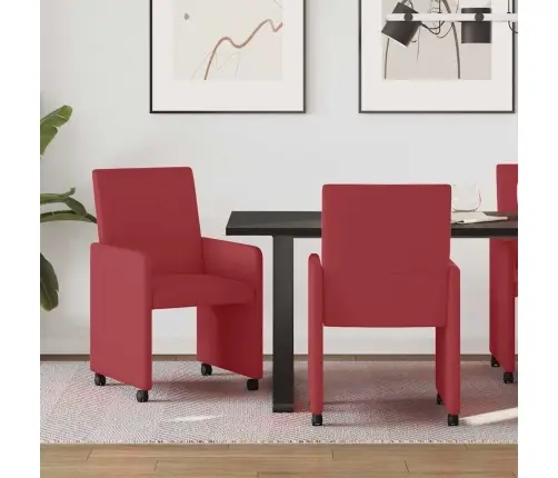 Ēdamkrēsli 2 Pcs Vīnsarkans 57 X 66 X 94 Cm Mākslīgā Āda Vidaxl