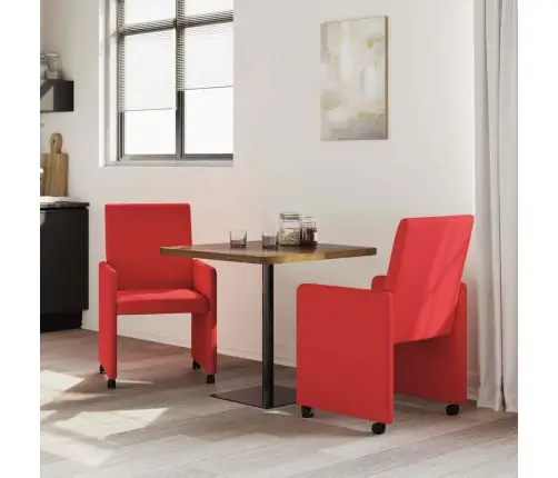 Ēdamkrēsli 2 Pcs Sarkana 57 X 66 X 94 Cm Mākslīgā Āda Vidaxl