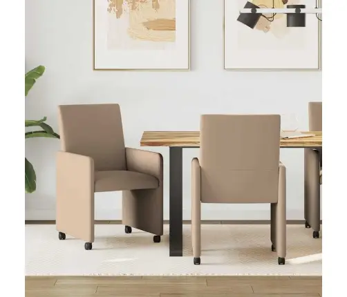 Ēdamkrēsli 2 Pcs Kapučīno 57 X 66 X 94 Cm Mākslīgā Āda Vidaxl