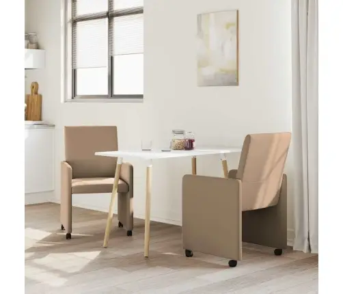 Ēdamkrēsli 2 Pcs Kapučīno 57 X 66 X 94 Cm Mākslīgā Āda Vidaxl