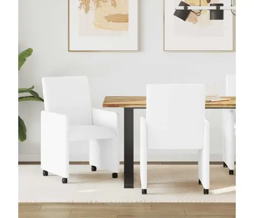 Valgomojo Kėdės 2 Pcs Balta 57 X 66 X 94 Cm Dirbtinė Oda