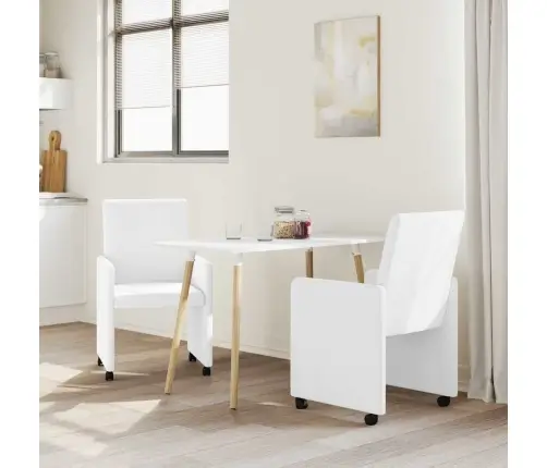 Valgomojo Kėdės 2 Pcs Balta 57 X 66 X 94 Cm Dirbtinė Oda