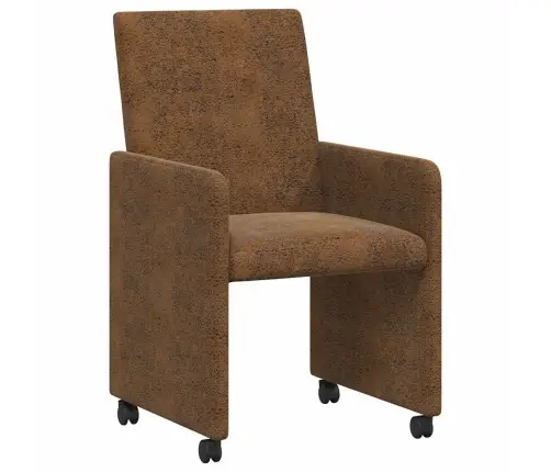 Ēdamkrēsli 2 Pcs Brūna 57 X 66 X 94 Cm Mākslīga Zamša Āda Vidaxl