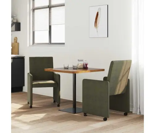 Ēdamkrēsli Ar Riteņiem 2 Pcs Armijas Zaļa 57 X 66 X 94 Cm Vidaxl