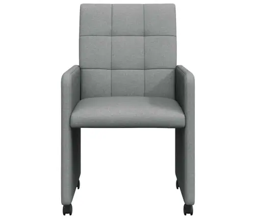 Ēdamkrēsli 2 Pcs Gaiši Pelēka 58 X 65 X 94 Cm Audums Vidaxl