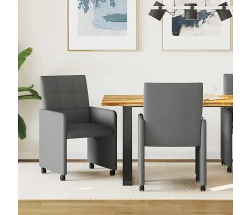 Ēdamkrēsli 2 Pcs Tumši Pelēka 58 X 65 X 94 Cm Audums Vidaxl