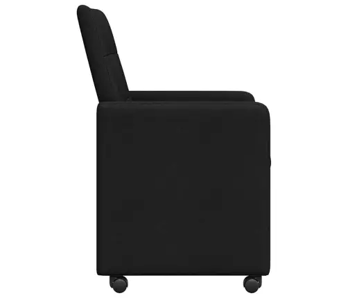 Söögitoa Toolid Ratastega 2 Pcs Must 58 X 65 X 94 Cm Kangas