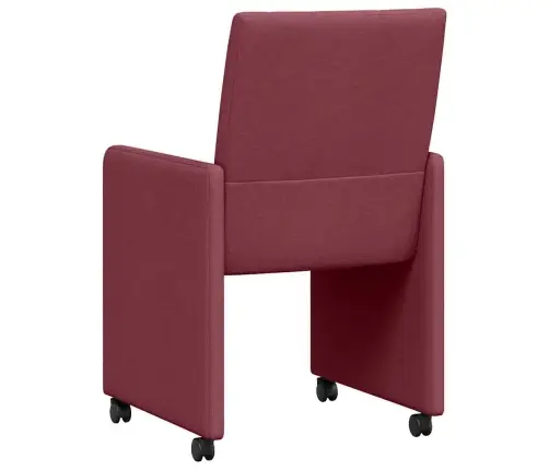 Ēdamkrēsli Ar Riteņiem 2 Pcs Vīnsarkans 58 X 65 X 94 Cm Audums Vidaxl