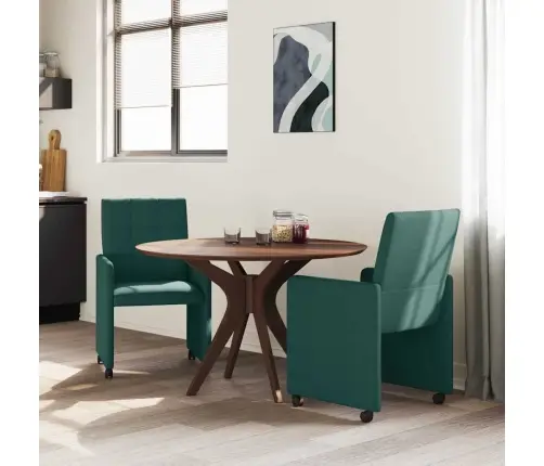 Ratastega Söögi-Toolid 2 Pcs Tumeroheline 58 X 65 X 94 Cm