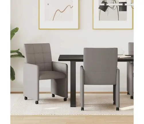 Ēdamkrēsli Ar Riteņiem 2 Pcs Pelēkbrūna 58 X 65 X 94 Cm Audums Vidaxl