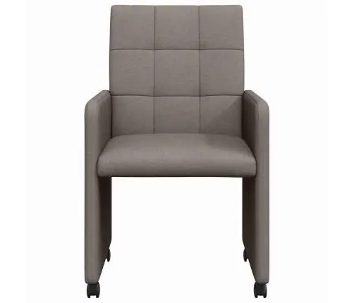 Ēdamkrēsli Ar Riteņiem 2 Pcs Pelēkbrūna 58 X 65 X 94 Cm Audums Vidaxl