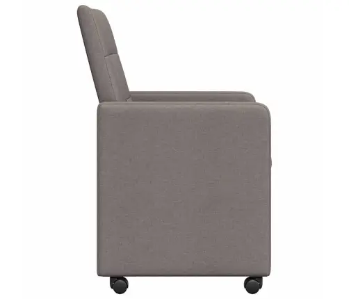 Ēdamkrēsli Ar Riteņiem 2 Pcs Pelēkbrūna 58 X 65 X 94 Cm Audums Vidaxl