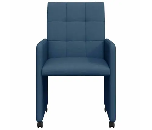 Ēdamkrēsli Ar Riteņiem 2 Pcs Zila 58 X 65 X 94 Cm Audums Vidaxl