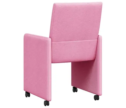 Ratastega Söögi-Toolid 2 Pcs Roosa 58 X 65 X 94 Cm Kangas