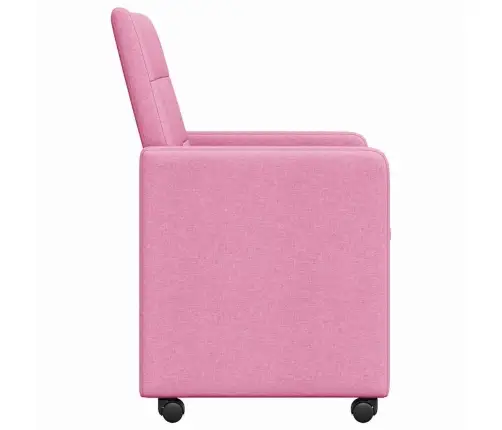 Ratastega Söögi-Toolid 2 Pcs Roosa 58 X 65 X 94 Cm Kangas