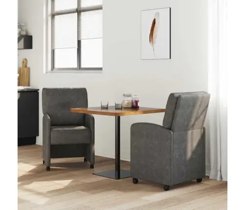 Ēdamkrēsli Ar Riteņiem 2 Pcs Melna 57 X 67 X 95 Cm Mākslīgā Āda Vidaxl