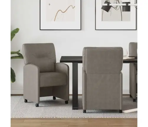 Ēdamkrēsli Ar Riteni 2 Pcs Pelēka 57 X 67 X 95 Cm Mākslīgā Āda Vidaxl Ēdamkrēsli Ar Riteni 2 Pcs Pelēka 57 X 67 X 95 Cm Mākslīgā Āda Vidaxl