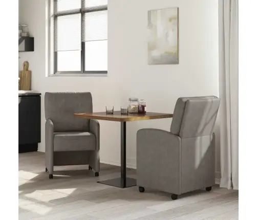 Ēdamkrēsli Ar Riteni 2 Pcs Pelēka 57 X 67 X 95 Cm Mākslīgā Āda Vidaxl Ēdamkrēsli Ar Riteni 2 Pcs Pelēka 57 X 67 X 95 Cm Mākslīgā Āda Vidaxl