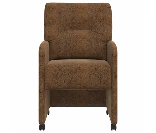 Ēdamkrēsli 2 Pcs Brūna 57 X 67 X 95 Cm Mākslīga Zamša Āda Vidaxl