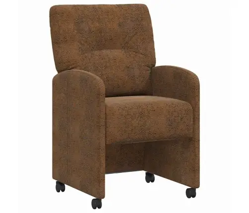 Ēdamkrēsli 2 Pcs Brūna 57 X 67 X 95 Cm Mākslīga Zamša Āda Vidaxl