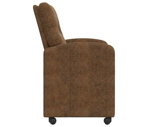 Ēdamkrēsli 2 Pcs Brūna 57 X 67 X 95 Cm Mākslīga Zamša Āda Vidaxl