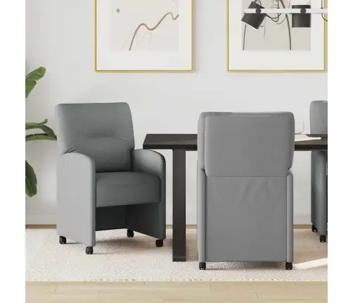 Valgomojo Kėdės 2 Pcs Šviesiai Pilka 57 X 67 X 95 Cm Audinys