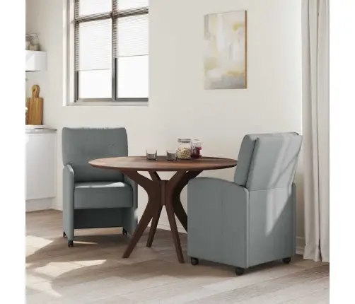 Valgomojo Kėdės 2 Pcs Šviesiai Pilka 57 X 67 X 95 Cm Audinys