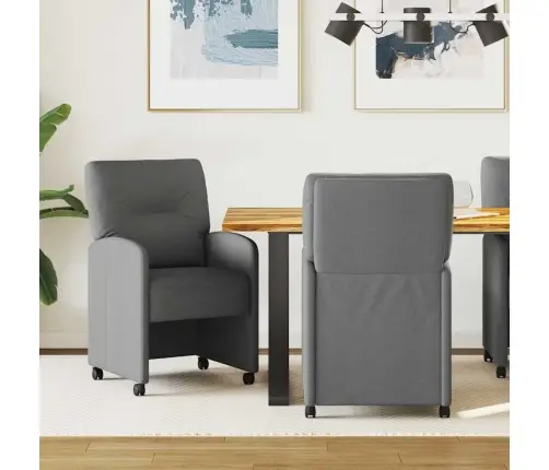 Ēdamkrēsli 2 Pcs Tumši Pelēka 57 X 67 X 95 Cm Audums Vidaxl