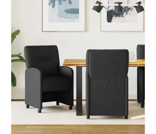 Ratastega Söögi-Toolid 2 Pcs Must 57 X 67 X 95 Cm Kangas