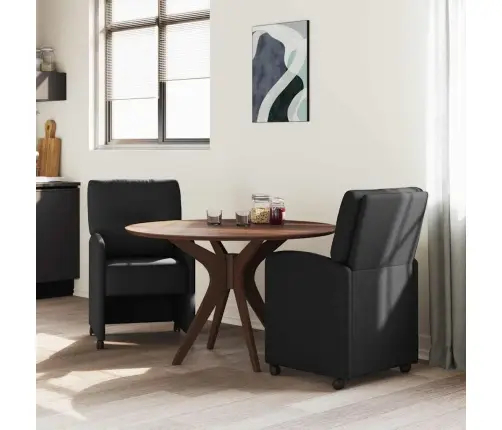 Ratastega Söögi-Toolid 2 Pcs Must 57 X 67 X 95 Cm Kangas