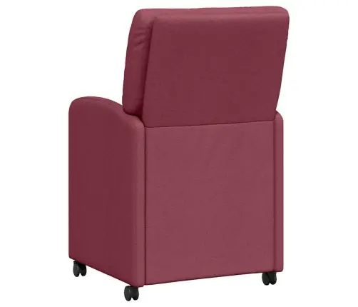 Ēdamkrēsli Ar Riteņiem 2 Pcs Vīnsarkans 57 X 67 X 95 Cm Audums Vidaxl