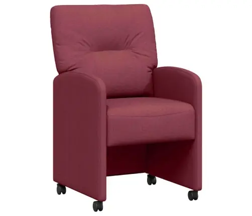 Ēdamkrēsli Ar Riteņiem 2 Pcs Vīnsarkans 57 X 67 X 95 Cm Audums Vidaxl