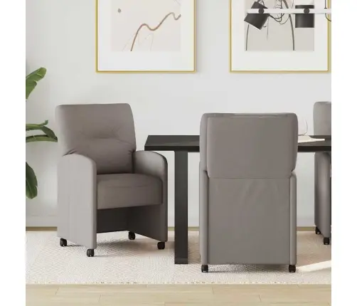 Valgomojo Kėdės Su Ratukais 2 Pcs Taupe 57 X 67 X 95 Cm Audinys