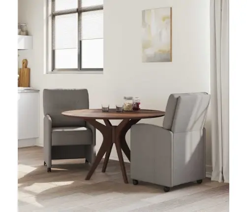 Valgomojo Kėdės Su Ratukais 2 Pcs Taupe 57 X 67 X 95 Cm Audinys