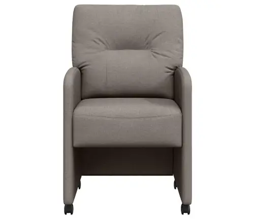 Valgomojo Kėdės Su Ratukais 2 Pcs Taupe 57 X 67 X 95 Cm Audinys