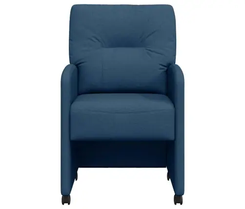 Söögitoa Toolid Ratastega 2 Pcs Sinine 57 X 67 X 95 Cm Kangas