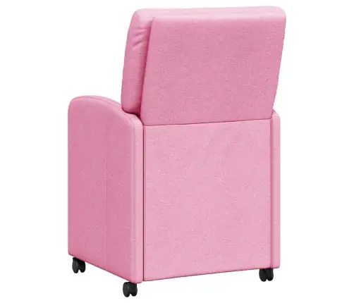 Ēdamkrēsli Ar Riteņiem 2 Pcs Rozā 57 X 67 X 95 Cm Audums Vidaxl