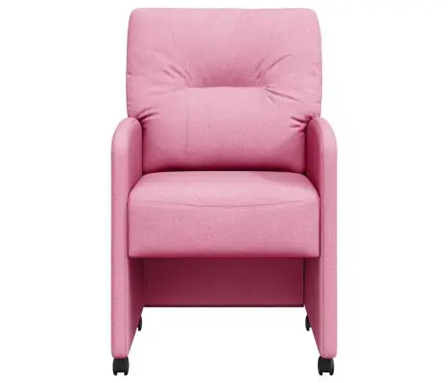 Ēdamkrēsli Ar Riteņiem 2 Pcs Rozā 57 X 67 X 95 Cm Audums Vidaxl
