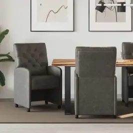 Söögitoa Toolid Ratastega 2 Pcs Must 58 X 67 X 97 Cm Kunstnahk